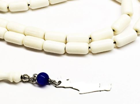 Camel Bone 33 Bead Komboloi with Crete Island Charm- CB 3
