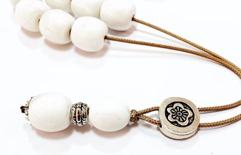 White Resin Bead Komboloi - RIT 2