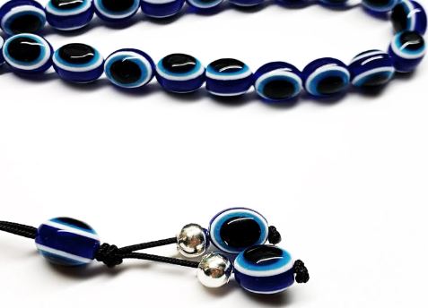 Dark Blue Mati Resin Bead Komboloi - RIT 37