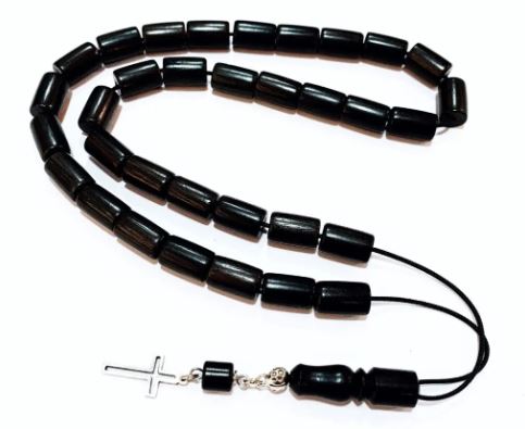 SASMOS - Ebony Wood Komboloi - 33 Bead - EBO 5