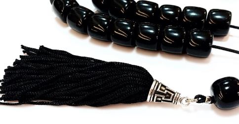 Black Resin 33 Bead Komboloi - RIT 14