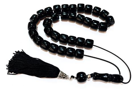 Black Resin 33 Bead Komboloi - RIT 14