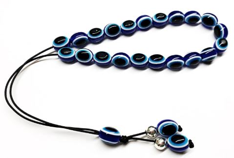 Dark Blue Mati Resin Bead Komboloi - RIT 37