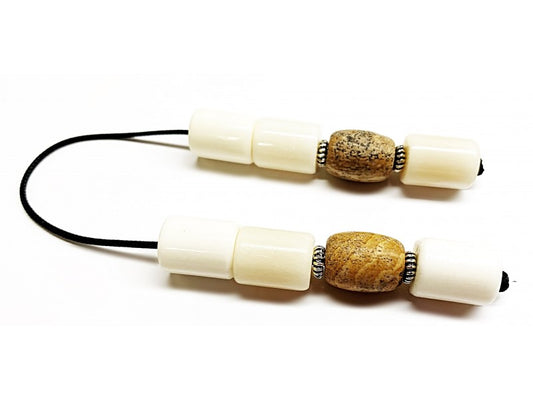 Hand Crafted Begkleri White Camel Bone and Jasper Wood - BEG 63